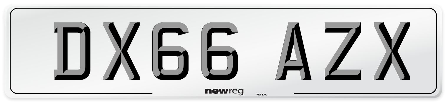 DX66 AZX Number Plate from New Reg